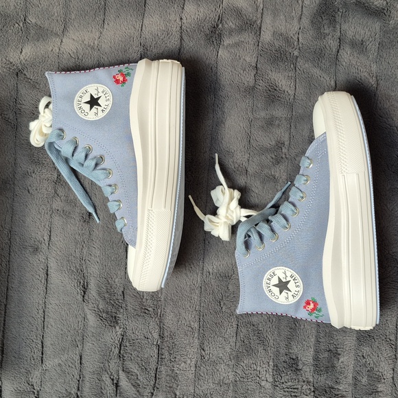 Chuck Taylor All Star Move Platform Rose Cross Stitch High-Tops! Size 8.5! NWT! - Picture 12 of 15